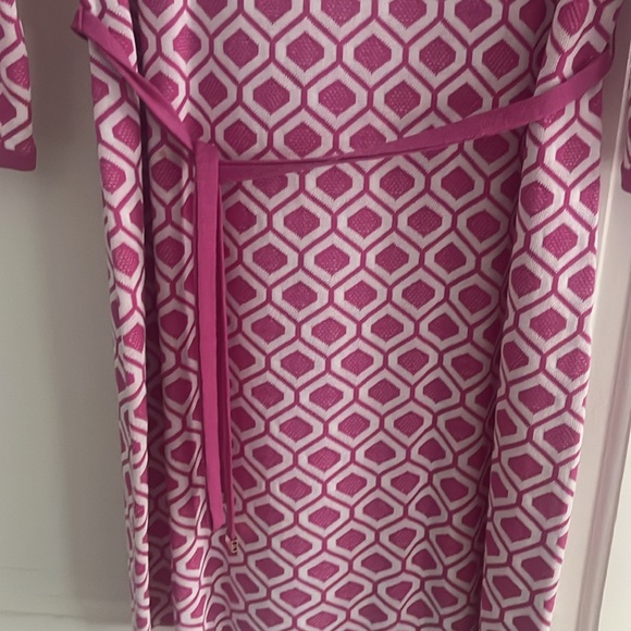 Pink Geometric Pattern St John Dress - Picture 2 of 4